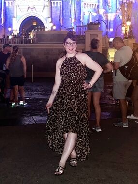 SHEIN Leopard High-Low Dress